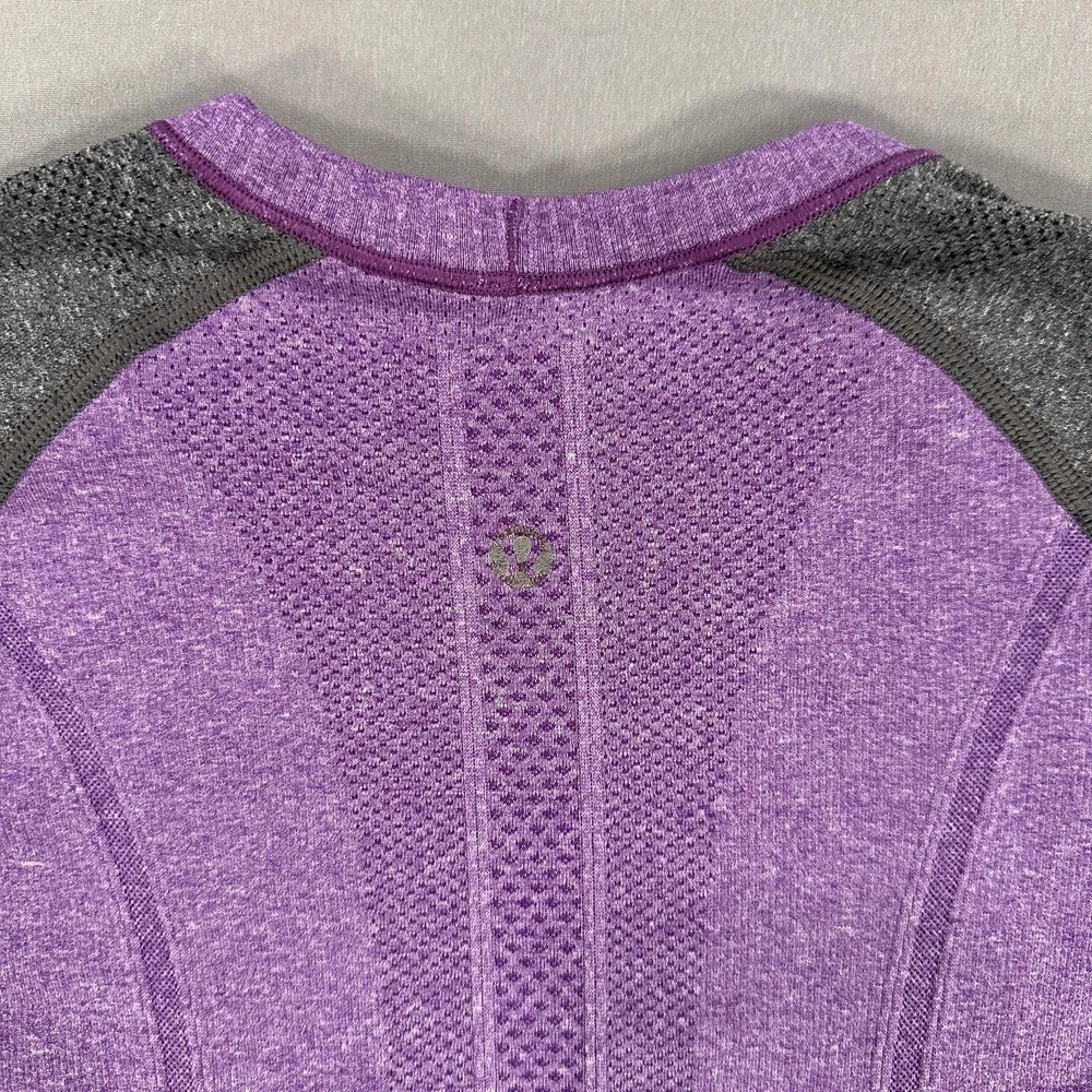 Lululemon Shirt Womens 4 Purple Gray Swiftly Tech Long Sleeve Athletic Thumbhole